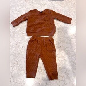 6-12M old navy Brown Quilted Baby Outfit